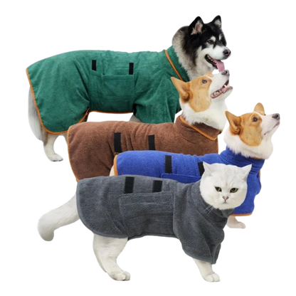 DryPaws – Mikrofaser Hundebademantel mit Klettverschluss